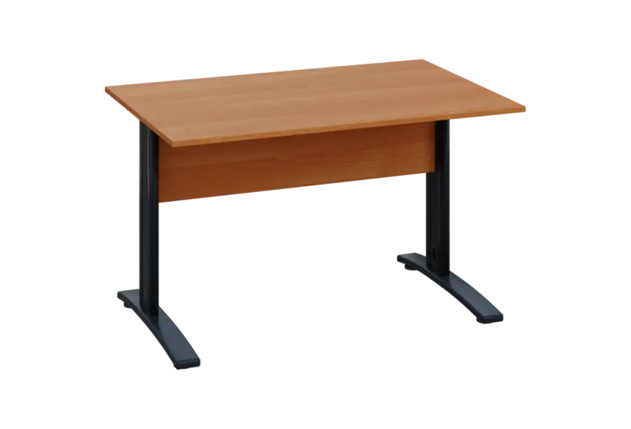 EPK 28 - 12 stůl kancelářský, kovová podnož černá, deska 25 mm, široký 1200 mm, olše jantar